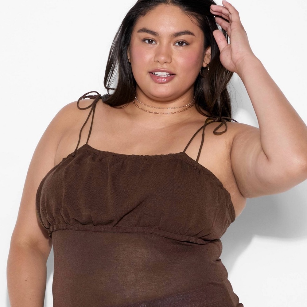 Brown Spaghetti Strap Top